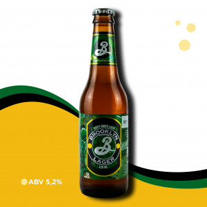 Cerveja Brooklyn Lager - Hoppy Amber Lager - 5,2% ABV  - 355ml