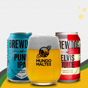 Kit Presente Cerveja Brewdog Punk IPA + Elvis Juice + Copo
