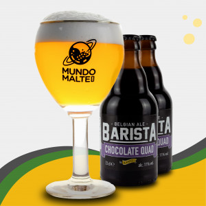 Kit Presente Cerveja Barista Chocolate Quad + Taça Belga