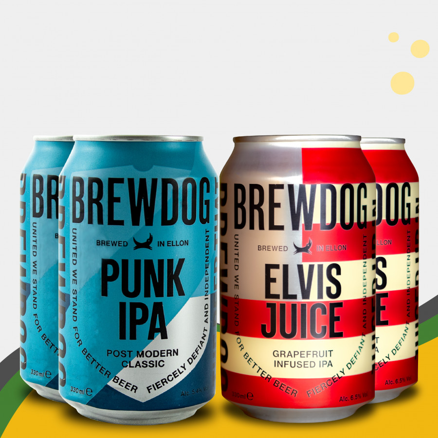 Kit Presente Cerveja Brewdog Punk IPA + Elvis Juice | Double