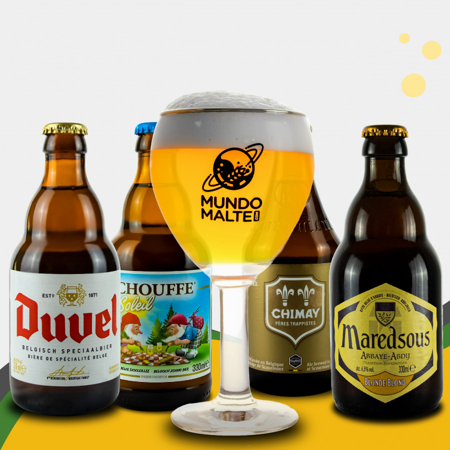 Kit Presente Cerveja - Seleção Blonde Ale + Taça Abadia