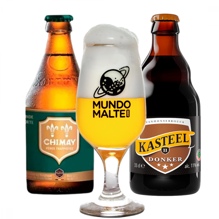 Kit Cervejas Seleção Belga Ale Chimay Kasteel + Taça