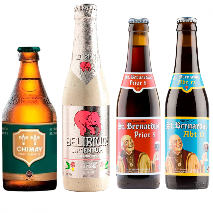 Cervejas Seleção Belgian Classics Delirium Bernardus Chimay