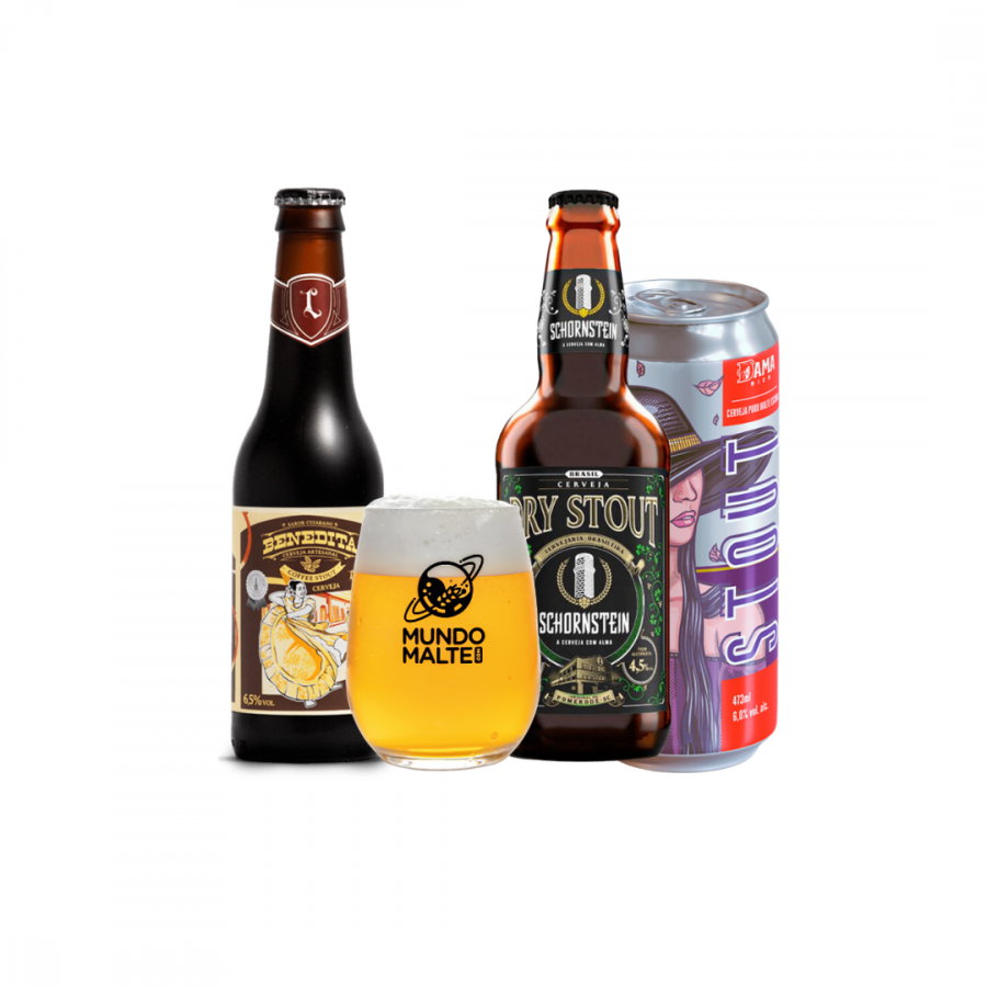 Kit Cerveja Seleção Experiência Stout Louvada Dama + Copo