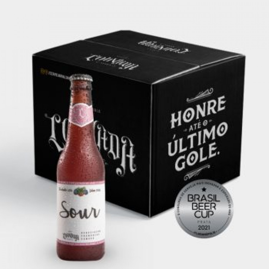 Pack com 4 CERVEJA LOUVADA ALE CATHARINA SOUR FRAMB&AMO 355 ML