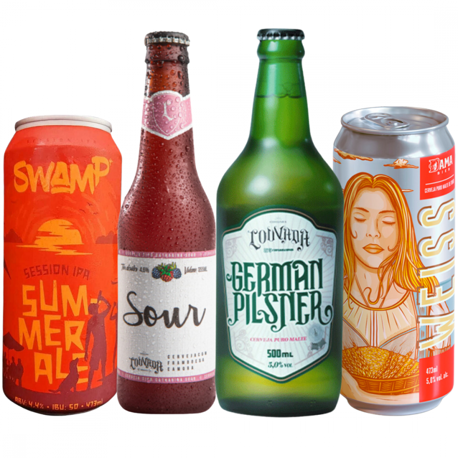 Kit Cervejas Frutadas & Refrescantes Louvada Swamp Dama 04un