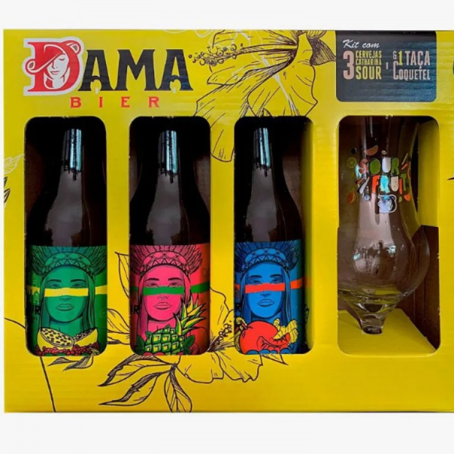 Kit 3 Cervejas Catharina Sour E Taça Coquetel