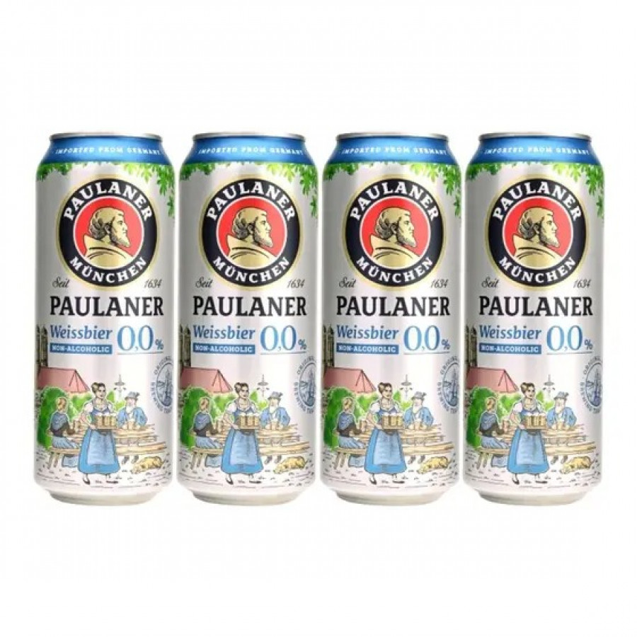 KIT 4 UN CERV ALE PAULANER LT 500ML WEISSBIER 0%